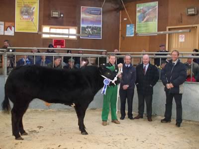 Reserve Champion Left to Right E Paul, S Ferguson (Carrs Fertiliser), N Cumming (Judge) Scotch premier Meats, M Everett (Carrs Fertiliser)