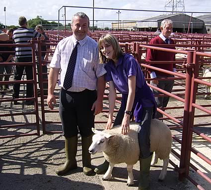 Paul Barker with Rachel Edminson champion YFC lamb